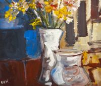 STILL LIFE WITH YELLOW BLOOMS by Rachel Grainger Hunt at Ross's Online Art Auctions
