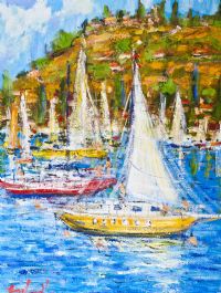 SPANISH HARBOUR  by Marie Carroll at Ross's Online Art Auctions