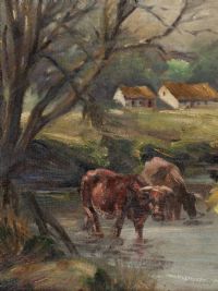 CATTLE WATERING by William Henry Fry at Ross's Online Art Auctions