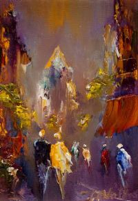 A WALK DOWN TOWN by Carol Ann Waldron at Ross's Online Art Auctions