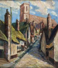 VILLAGE STREET by Irish School at Ross's Online Art Auctions