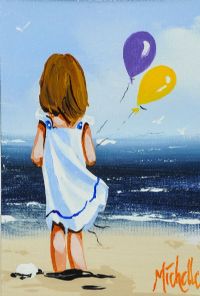 GIRL WITH BALLOON by Michelle Carlin at Ross's Online Art Auctions