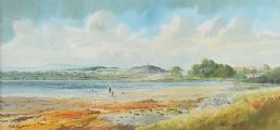 SCRABO TOWER FROM STRANGFORD by Robert B. Higgins at Ross's Online Art Auctions