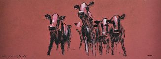CURIOUS COWS by Con Campbell at Ross's Online Art Auctions