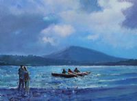 VIEWING THE CURRACH, DOWNINGS by Sean Lorinyenko at Ross's Online Art Auctions