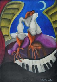 PIANO PLAYER by Katherine Liddy at Ross's Online Art Auctions