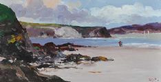 SECLUDED BEACH, THE WESTERN ISLES by Rachel Grainger Hunt at Ross's Online Art Auctions
