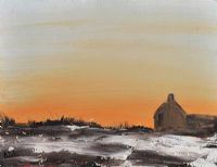 COTTAGE IN WINTER by Liam Blake at Ross's Online Art Auctions