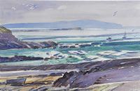 FORESHORE & FISHING BOATS by Victor Chrimes at Ross's Online Art Auctions