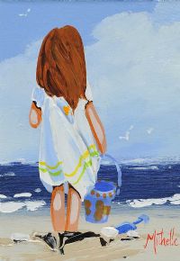 GIRL WITH BUCKET by Michelle Carlin at Ross's Online Art Auctions