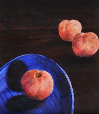 BLUE BOWL & PEACHES by Dorothy Tinman at Ross's Online Art Auctions