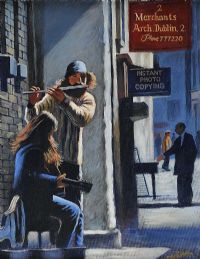 THE MERCHANT'S ARCH, DUBLIN by Joe O'Kane at Ross's Online Art Auctions