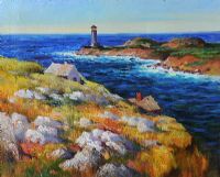 LIGHTHOUSE ON THE COAST by Russian School at Ross's Online Art Auctions