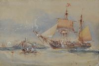 COLLIER BRIGS, OFF BROADSTAIRS by Edwin Hayes RHA RI ROI at Ross's Online Art Auctions
