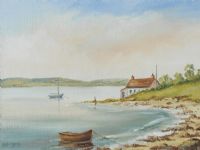 LAKESIDE COTTAGE by David  Peters at Ross's Online Art Auctions