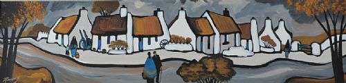 THE VILLAGE STREET by J.P. Rooney at Ross's Online Art Auctions