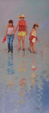 ON THE BEACH by Kate Beagan at Ross's Online Art Auctions