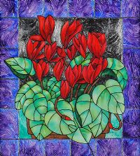 RED FLOWERS by George Callaghan at Ross's Online Art Auctions