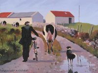 BRINGING IN THE COWS by Gregory Moore at Ross's Online Art Auctions