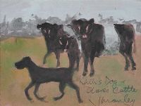 KEITH'S DOG & CLARE'S CATTLE by James Manley RUA at Ross's Online Art Auctions
