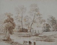 CATTLE WATERING by English School at Ross's Online Art Auctions
