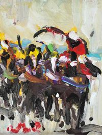 OUT IN FRONT by Desmond Murrie at Ross's Online Art Auctions