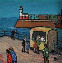 CAFE ON THE PIER by James Downie at Ross's Online Art Auctions