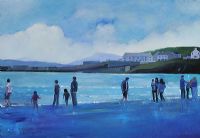 A FAMILY EVENING ON DOWNINGS BEACH by Sean Lorinyenko at Ross's Online Art Auctions