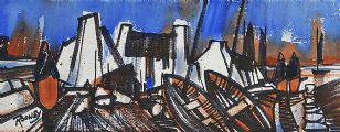 BOATS ON THE SHORELINE by J.P. Rooney at Ross's Online Art Auctions
