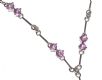 9CT WHITE GOLD PINK SAPPHIRE AND DIAMOND NECKLET at Ross's Online Art Auctions