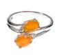 STERLING SILVER TANGERINE OPAL AND WHITE TOPAZ BYPASS RING at Ross's Online Art Auctions