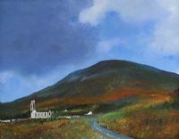 DUNLEWY CHURCH UNDER MOUNT ERRIGAL, DONEGAL by Sean Lorinyenko at Ross's Online Art Auctions