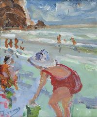 GATHERING SHELLS by Terence Crosby at Ross's Online Art Auctions