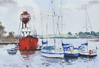 THE BALLYDORN LIGHTSHIP, KILLINCHY by Kenny Hayes at Ross's Online Art Auctions