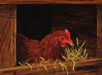 HEN HOUSE by Ronald Keefer at Ross's Online Art Auctions