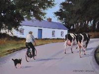 DRIVING COWS by Gregory Moore at Ross's Online Art Auctions