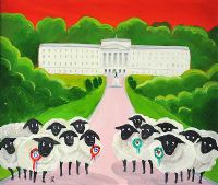 WANDERING SHEEP VISIT STORMONT by Andy Pat at Ross's Online Art Auctions