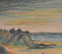 DUNLUCE CASTLE ON THE ANTRIM COAST by George Watters at Ross's Online Art Auctions