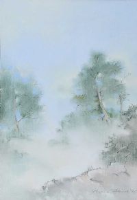 MIST THROUGH THE TREES by Kevin Flood at Ross's Online Art Auctions