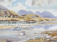 MOORED BOATS, COUNTY DOWN by Martin Hasson at Ross's Online Art Auctions