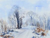 A WINTER LANE by Sandra Maze UWS at Ross's Online Art Auctions