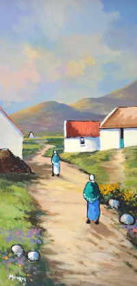 ON THE PATH HOME by Desmond Monroe at Ross's Online Art Auctions