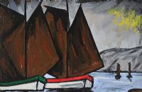 RED & GREEN BOAT by Irish School at Ross's Online Art Auctions