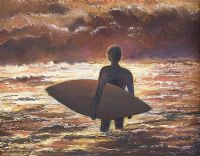 SUNSET SURFER by Valerie Gray at Ross's Online Art Auctions