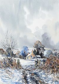 COTTAGE IN WINTER by John Freeman at Ross's Online Art Auctions