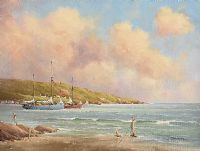 AT ANCHOR, WEST OF IRELAND by John Manson at Ross's Online Art Auctions