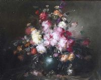 STILL LIFE, VASE OF FLOWERS by Continental School at Ross's Online Art Auctions