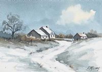 SNOW AT MIDNIGHT by Edna Murray at Ross's Online Art Auctions