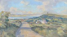 SCRABO TOWER & STRANGFORD LOUGH by Henry J. Foy at Ross's Online Art Auctions
