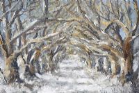 WINTER AT THE DARK HEDGES by Jim Holmes at Ross's Online Art Auctions
